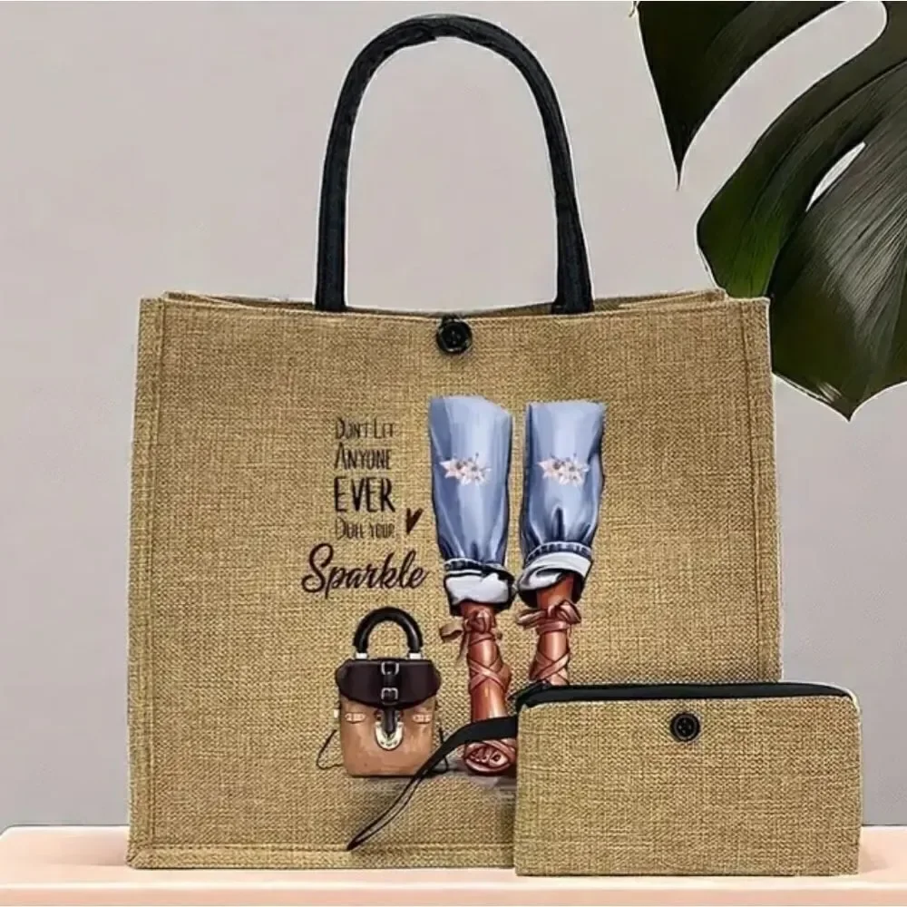 Novelty Burlap Tote - Picture 1 of 6